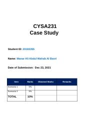 CYSA231 20193355-manar Case Study.docx