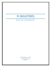 Report on demystifying the business model of PI INDUSTRIES