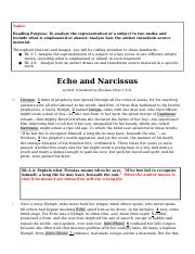 Copy of Copy of Echo and Narcissus Text - Teacher Copy