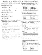 Homework 15 Solution on Precalculus
