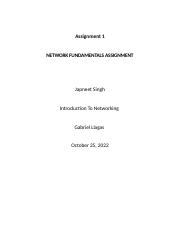 Japneet Singh Introduction To Networking Assignment 1.docx