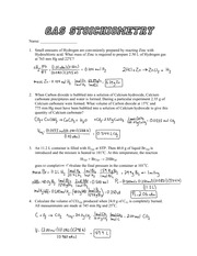 Gas Stoichiometry Assignment