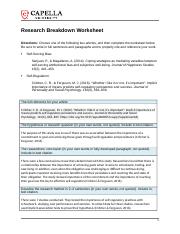 research breakdown worksheet