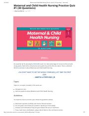 Maternal and Child Health Nursing Practice Quiz #1 (30 Questions) - Nurseslabs.pdf