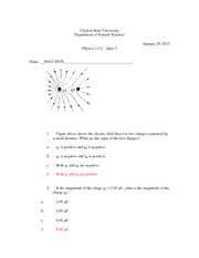 Electric Field Lines and Electric Potentials Quiz Solution