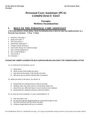 PCA 100 & Answer Sheet JOB APPLICATION TEST 2