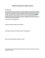 Discussion Prompt Sheet for  Barbara Bush Audience Analysis - Copy.docx