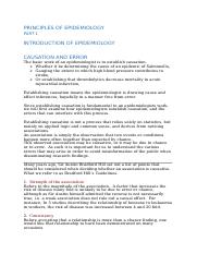 PRINCIPLES OF EPIDEMIOLOGY PART 1 LECTURE NOTES FINAL