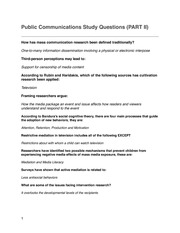 Public Communications Study Questions (Part II)