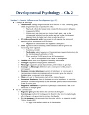 Developmental Psychology Ch. 2