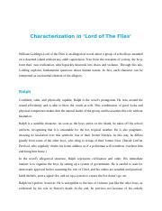 Characterization in Lord of the flies.docx