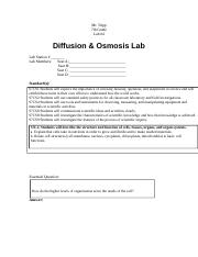 7th Grade Lab 4 Diffusion  Osmosis Lab