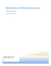 Reduction of Benzophenone
