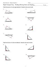 Right Triangle Trig Missing Sides and Angles