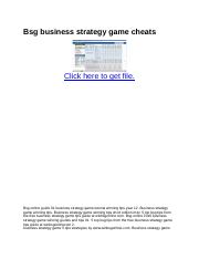 Bsg business strategy game cheats
