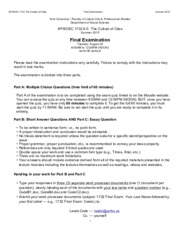 1732 Final Examination Questions