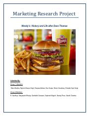 Marketing Research Project - Wendy's History and Life after Dave Thomas