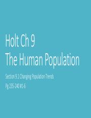 Holt Ch 9 The Human Population assignments
