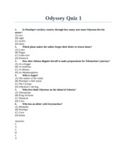 Odyssey Quiz 1