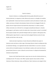 An unforgettable experience essay