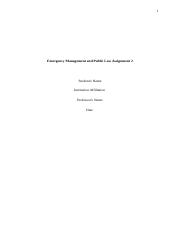 Emergency Management and Public Law Assignment 2  ..docx