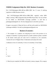 business economics assignment nmims