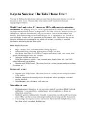 Keys to Success for a take home exam.docx