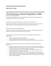 Directed Study 11 The Electricity at work regulation 1989.docx