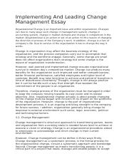 change management essay example