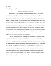 business article slow inflation Essay