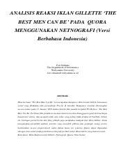 ANALISIS REAKSI IKLAN GILLETTE ‘THE BEST MEN CAN BE’ PADA  QUORA MENGGUNAKAN NETNOGRAFI.pdf