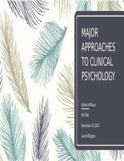 Major approach to clinical psychologhy
