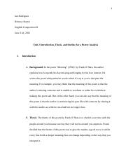 Ian Rodriguez_ Unit 2 Introduction, Thesis, and Outline for a Poetry Analysis.docx