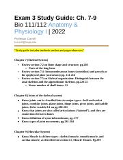 Exam 3 Study Guide Bio 111.docx