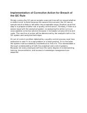 Implementation of Corrective Action for Breach of the QC Rule.docx