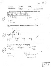 Math 155 Exam 1 