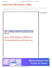 250+ TOP MCQs on Effective Communication and Answers.pdf