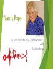 nancy roper activities of daily living