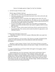 Review for thought questions Chapter Two Part Two Worksheet