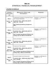MBA 540 - Schedule - Spring 2020.doc