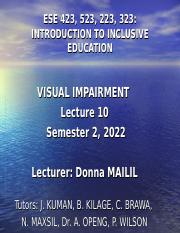 Lecture 10 Visual Impairment.ppt