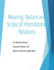 1-Meaning, Nature and Scope of International Relations.pptx