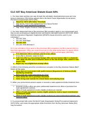 CLC 027 Buy American Statute Exam.docx