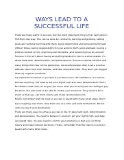 WAYS LEAD TO A SUCCESSFUL LIFE.docx