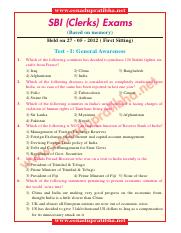 SBI (Clerks) Exams - General Awareness - 2012.pdf