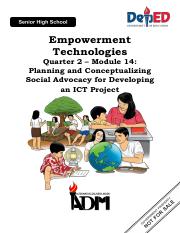 SDO_Navotas_ADMSHS_Emp_Tech_Q2_M14_Planning and Conceptualizing Social Advocacy for Developing an IC