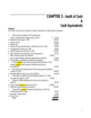 CHAPTER 3 Caselette - Audit of Cash and Cash Eq