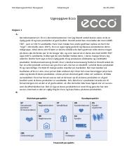 Ugeopgave om Ecco Anita Larsen.pdf Anita Ugeopgave Ecco Afsætning B om Ecco 1. INTERN ANALYSE Ecco startede sit | Course Hero