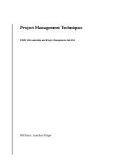 Jourdan Williams Project Management Techniques HIMS300 Fall2021.docx