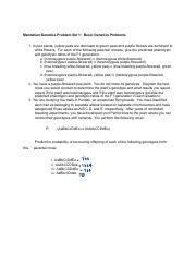 Mendelian Genetics Problem Set 1-  Basic.pdf